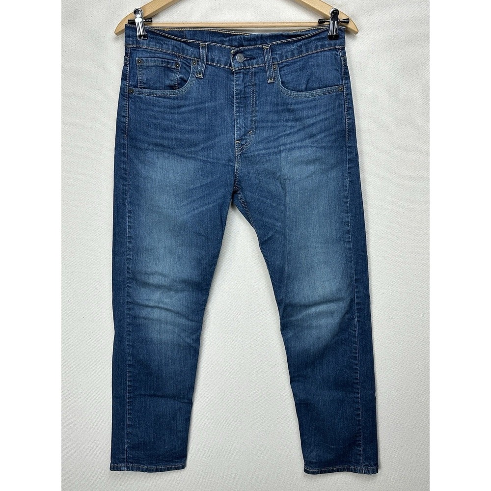 Levi's Mens Cotton 502 Taper Jeans 33x30 Blue Medium Wash Stretch Denim